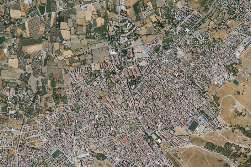 Ortofoto actual del núcleo de La Zubia