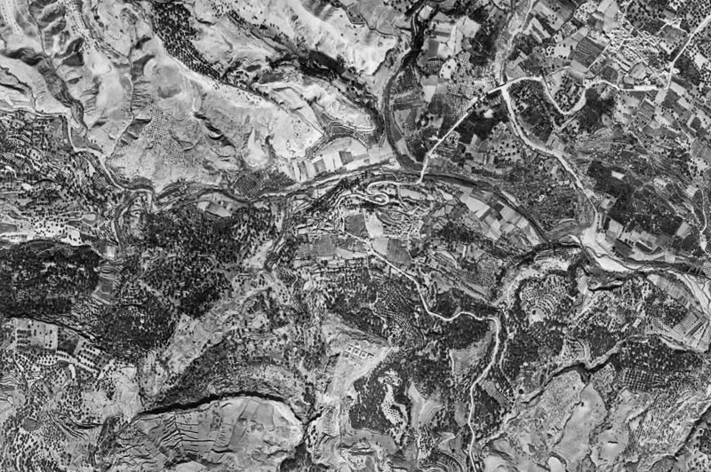 Ortofoto de 1956-1957 del núcleo de El Valle