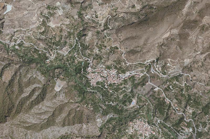 Ortofoto actual del núcleo de Los Guájares