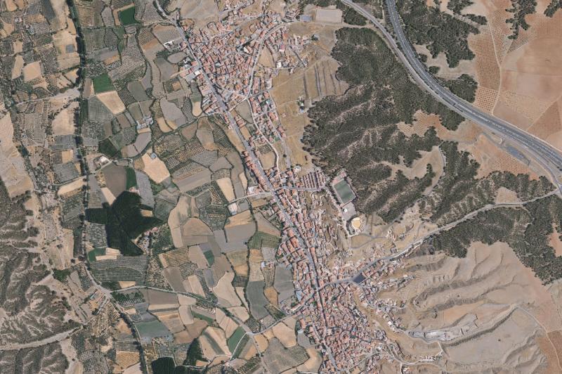 Ortofoto actual del núcleo de Valle del Zalabí
