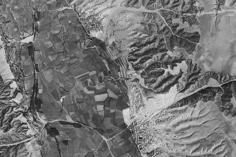 Ortofoto de 1956-1957 del núcleo de Valle del Zalabí