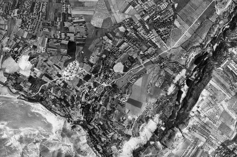 Ortofoto de 1956-1957 del núcleo de Villamena