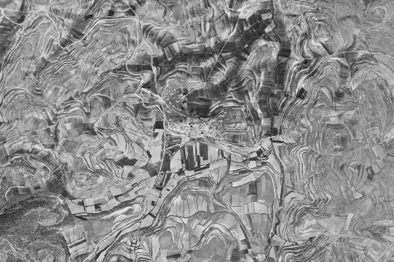 Ortofoto de 1956-1957 del núcleo de Adobes