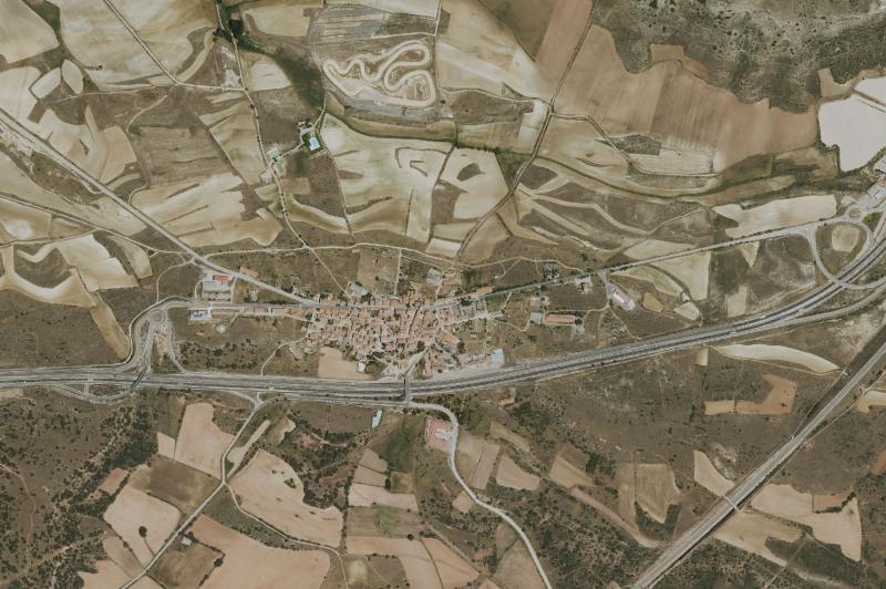 Ortofoto actual del núcleo de Alcolea del Pinar