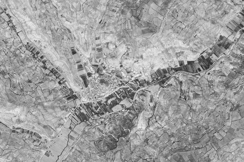 Ortofoto de 1956-1957 del núcleo de Alhóndiga