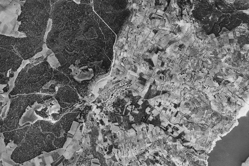 Ortofoto de 1956-1957 del núcleo de Alocén