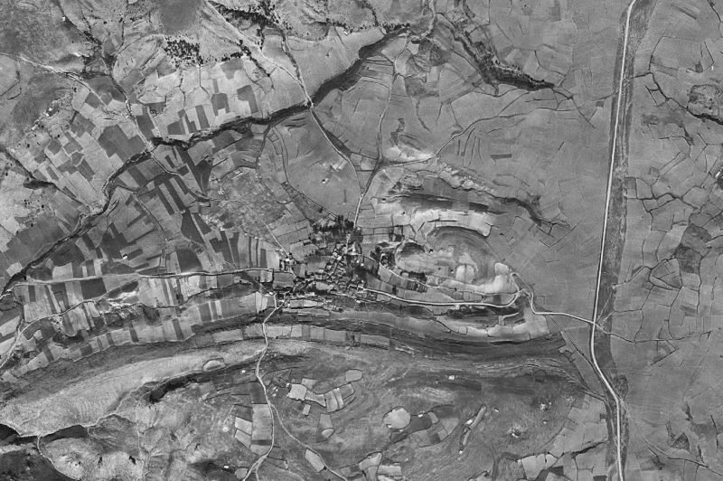 Ortofoto de 1956-1957 del núcleo de Angón