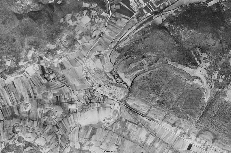 Ortofoto de 1956-1957 del núcleo de Anquela del Ducado