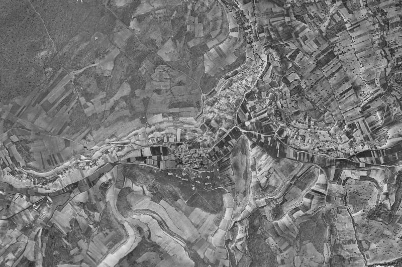 Ortofoto de 1956-1957 del núcleo de Baños de Tajo