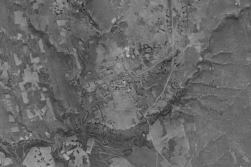 Ortofoto de 1956-1957 del núcleo de Campillo de Ranas