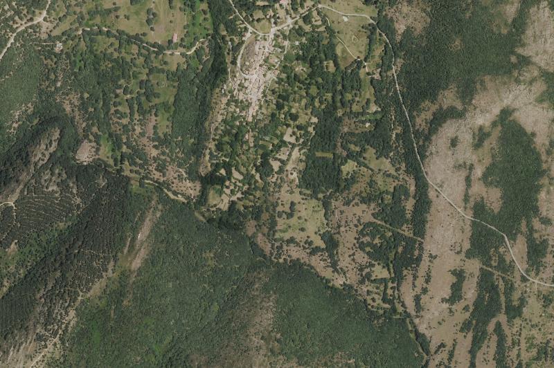 Ortofoto actual del núcleo de El Cardoso de la Sierra