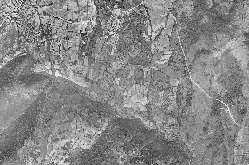 Ortofoto de 1956-1957 del núcleo de El Cardoso de la Sierra
