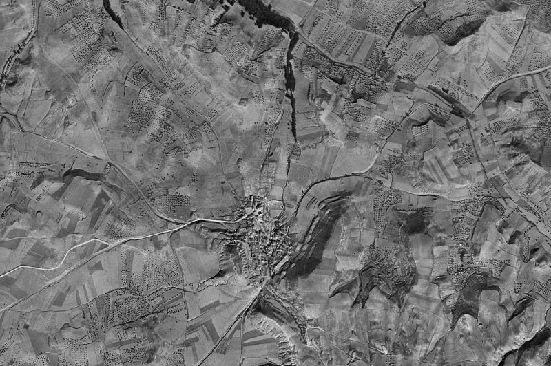 Ortofoto de 1956-1957 del núcleo de Ciruelas