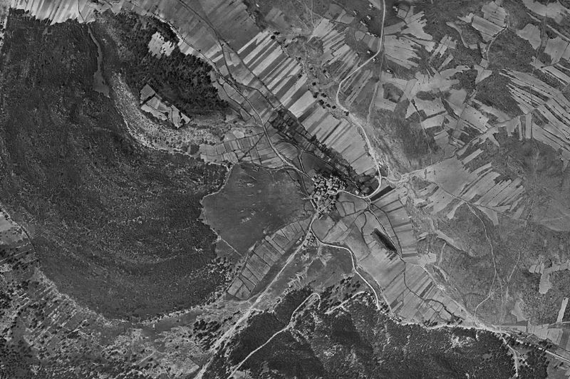 Ortofoto de 1956-1957 del núcleo de Ciruelos del Pinar