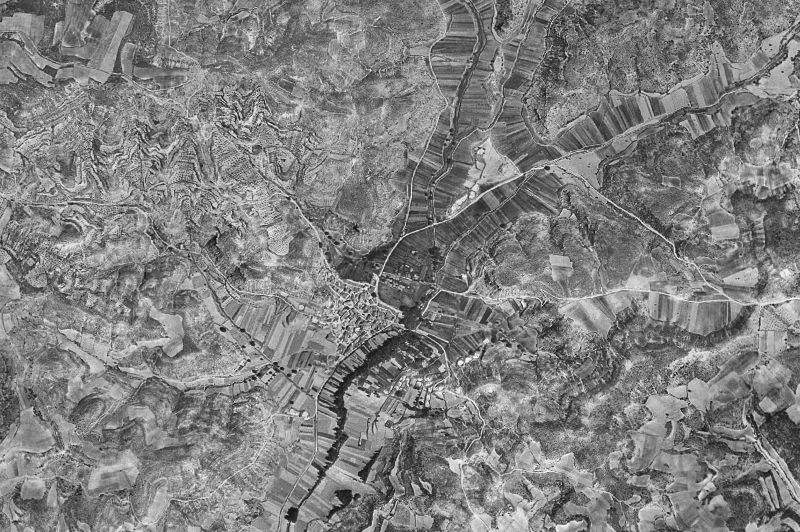 Ortofoto de 1956-1957 del núcleo de Henche
