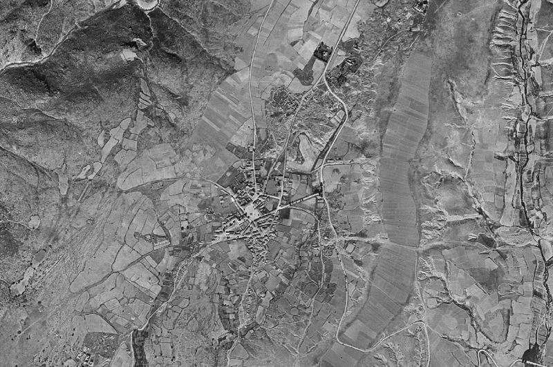 Ortofoto de 1956-1957 del núcleo de Hiendelaencina