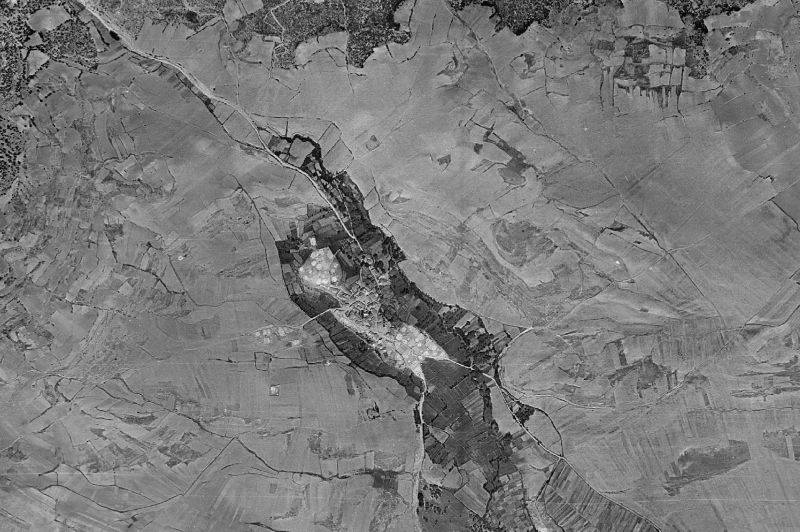 Ortofoto de 1956-1957 del núcleo de Hijes