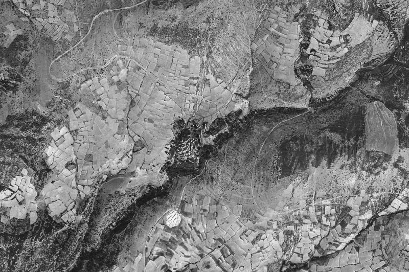 Ortofoto de 1956-1957 del núcleo de La Huerce