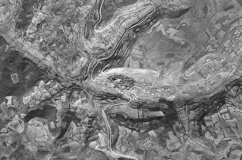 Ortofoto de 1956-1957 del núcleo de Hueva