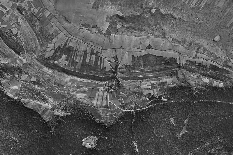 Ortofoto de 1956-1957 del núcleo de Iniéstola