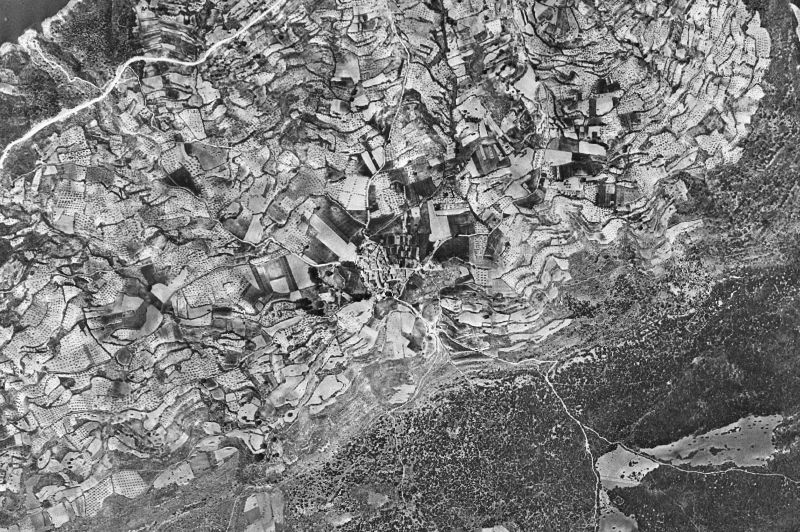 Ortofoto de 1956-1957 del núcleo de Mantiel