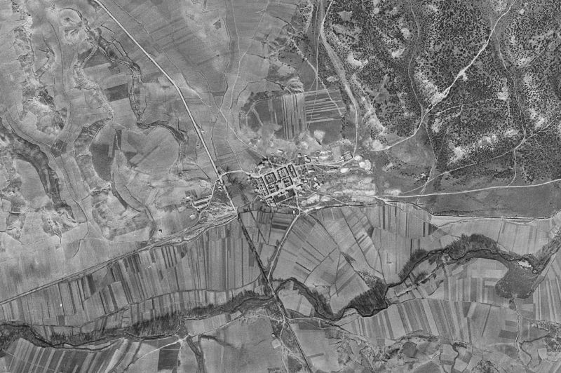 Ortofoto de 1956-1957 del núcleo de Masegoso de Tajuña