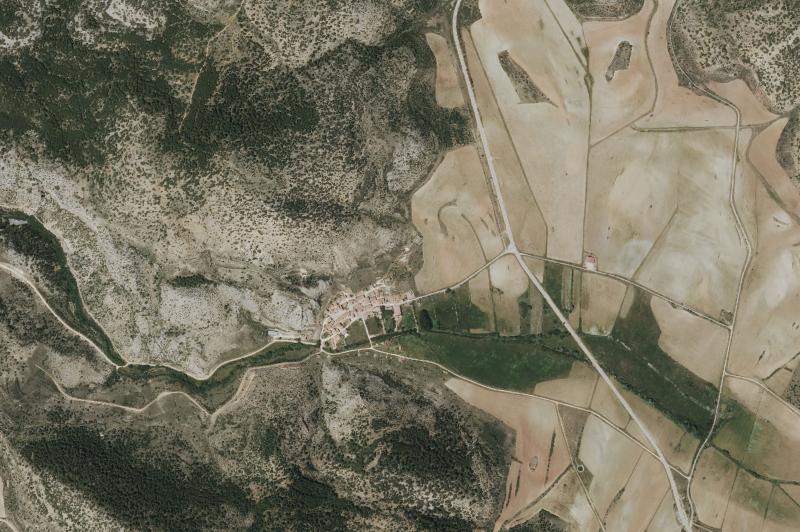 Ortofoto actual del núcleo de Megina