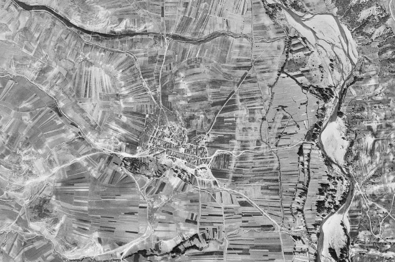 Ortofoto de 1956-1957 del núcleo de Membrillera