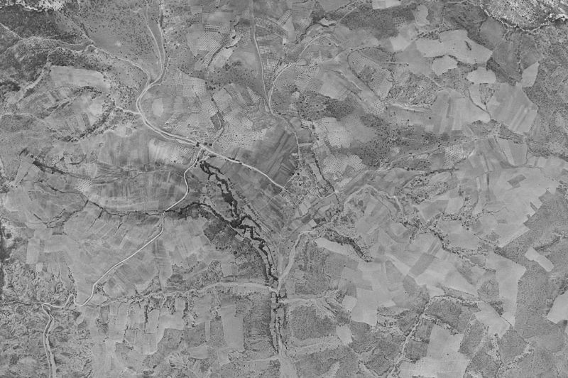 Ortofoto de 1956-1957 del núcleo de La Mierla