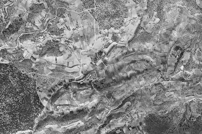 Ortofoto de 1956-1957 del núcleo de Olmeda de Cobeta