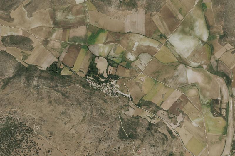 Ortofoto actual del núcleo de La Olmeda de Jadraque
