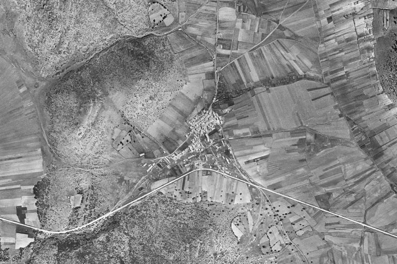 Ortofoto de 1956-1957 del núcleo de El Pedregal