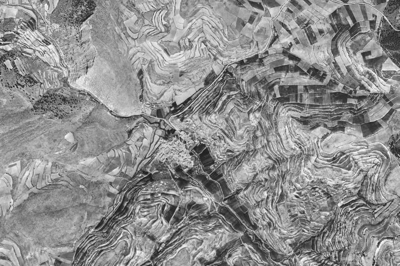 Ortofoto de 1956-1957 del núcleo de Piqueras