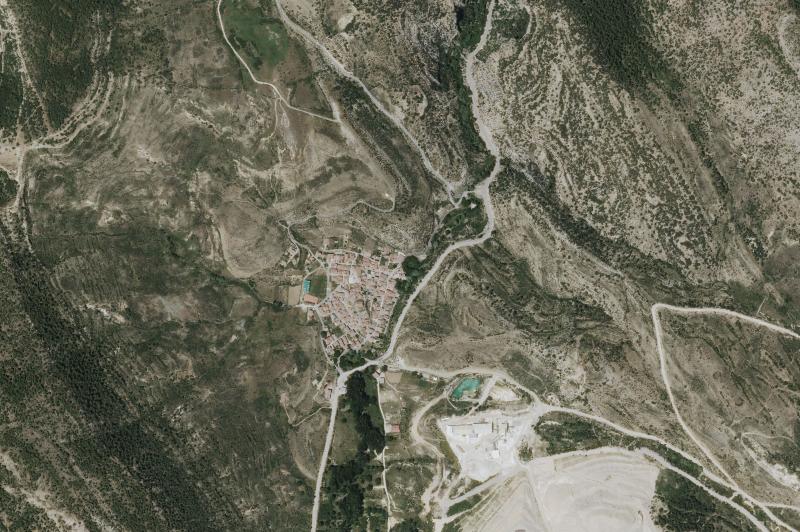 Ortofoto actual del núcleo de Poveda de la Sierra