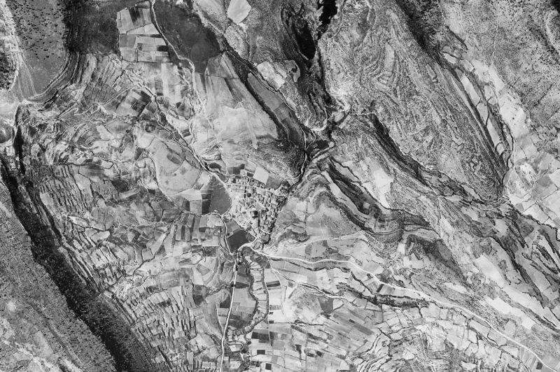 Ortofoto de 1956-1957 del núcleo de Poveda de la Sierra