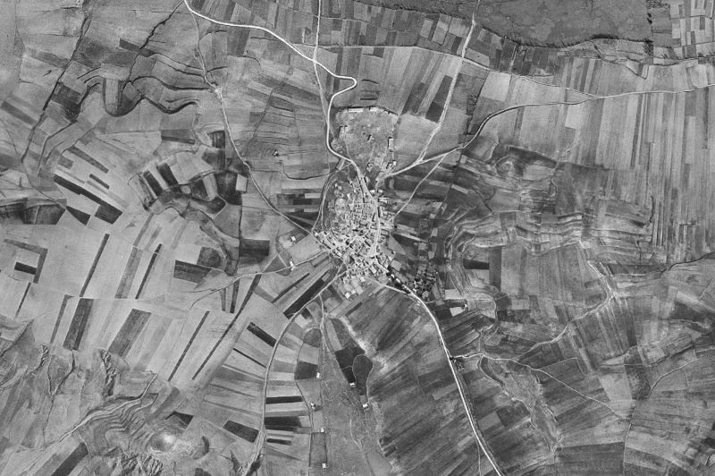 Ortofoto de 1956-1957 del núcleo de Prados Redondos