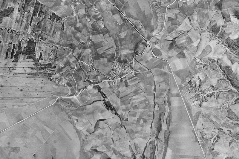 Ortofoto de 1956-1957 del núcleo de Puebla de Beleña
