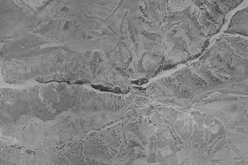 Ortofoto de 1956-1957 del núcleo de Puebla de Valles