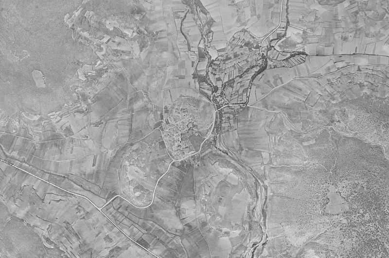 Ortofoto de 1956-1957 del núcleo de Riba de Saelices