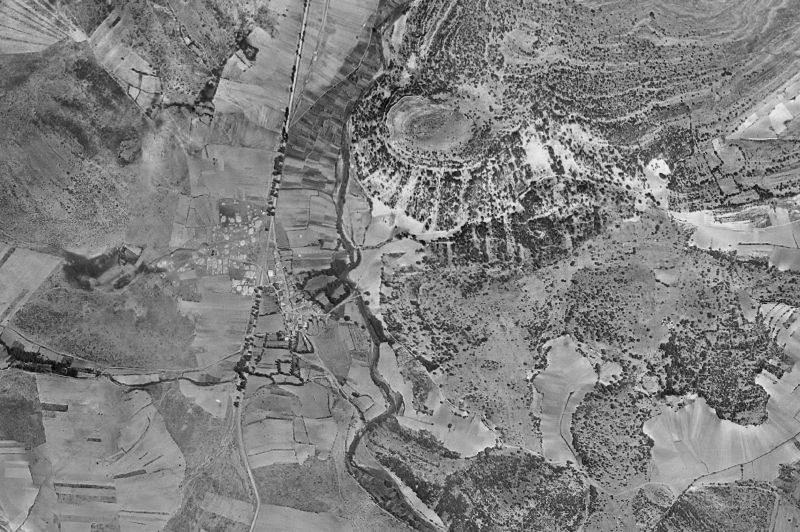 Ortofoto de 1956-1957 del núcleo de Riofrío del Llano