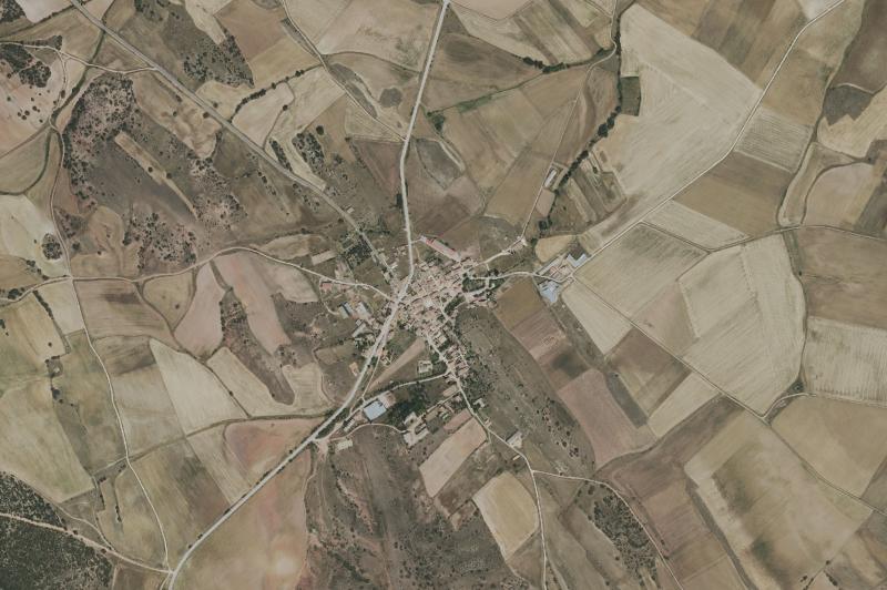 Ortofoto actual del núcleo de Rueda de la Sierra