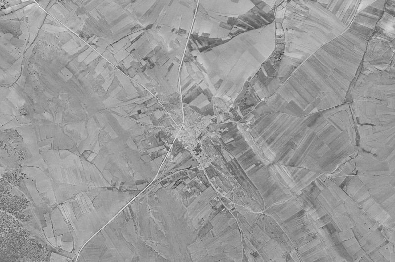 Ortofoto de 1956-1957 del núcleo de Rueda de la Sierra