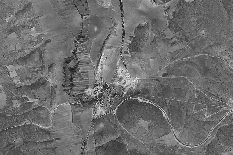 Ortofoto de 1956-1957 del núcleo de Saúca