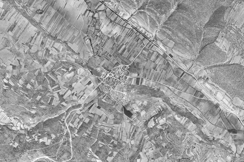Ortofoto de 1956-1957 del núcleo de Selas