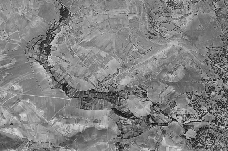 Ortofoto de 1956-1957 del núcleo de Sienes