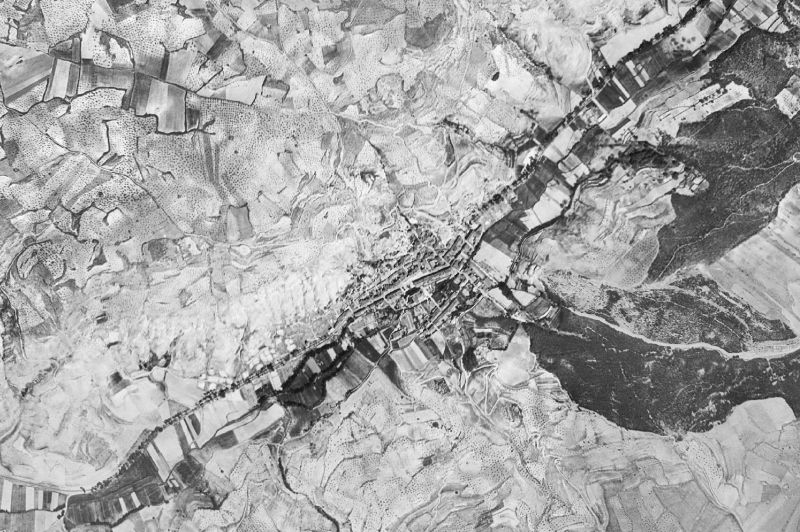 Ortofoto de 1956-1957 del núcleo de Tendilla