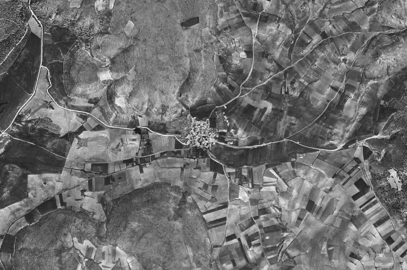 Ortofoto de 1956-1957 del núcleo de Tierzo