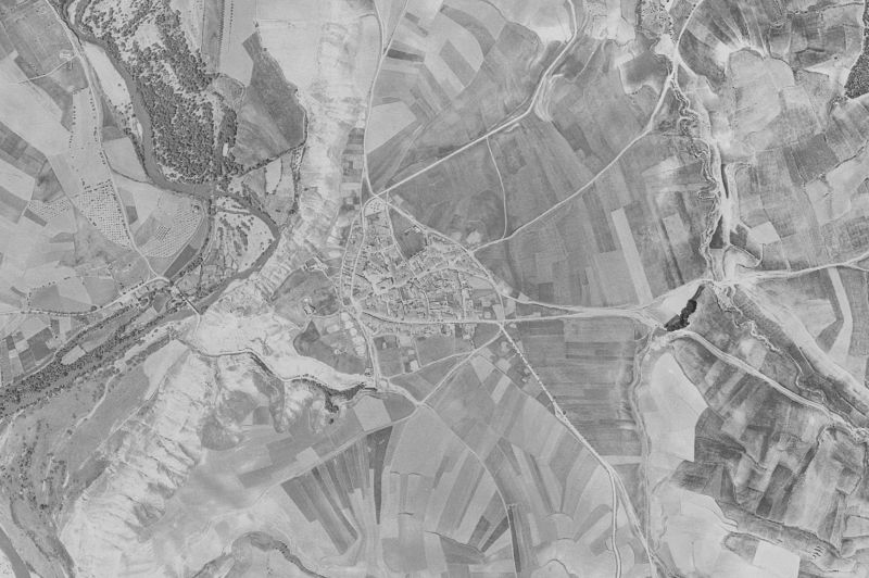 Ortofoto de 1956-1957 del núcleo de Uceda