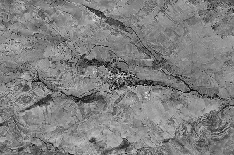 Ortofoto de 1956-1957 del núcleo de Ujados