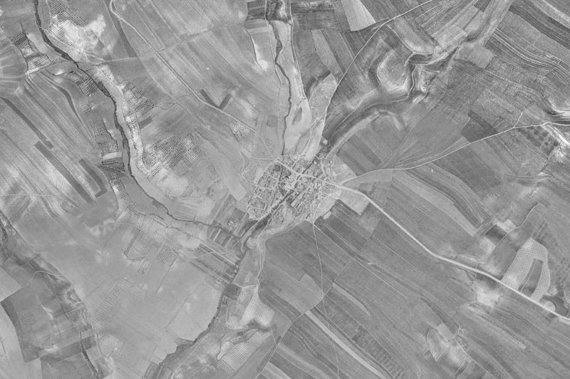 Ortofoto de 1956-1957 del núcleo de Villanueva de la Torre